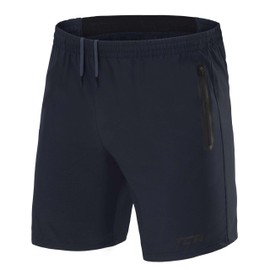 TCA Elite Tech Running Shorts Men's with Zip Pockets, blue, s