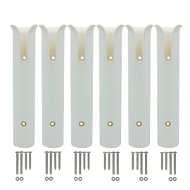 Fishing Rod Holder Racks Bracket Wall Mounted Boat Side Mount Tool Holder Tube Links with Screws 2/4/6 Pole Tube (6-TUBE White)