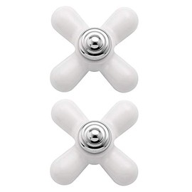 Moen 97434 Monticello Replacement Handle Knob Insert, Porcelain and Chrome (2-Pack)