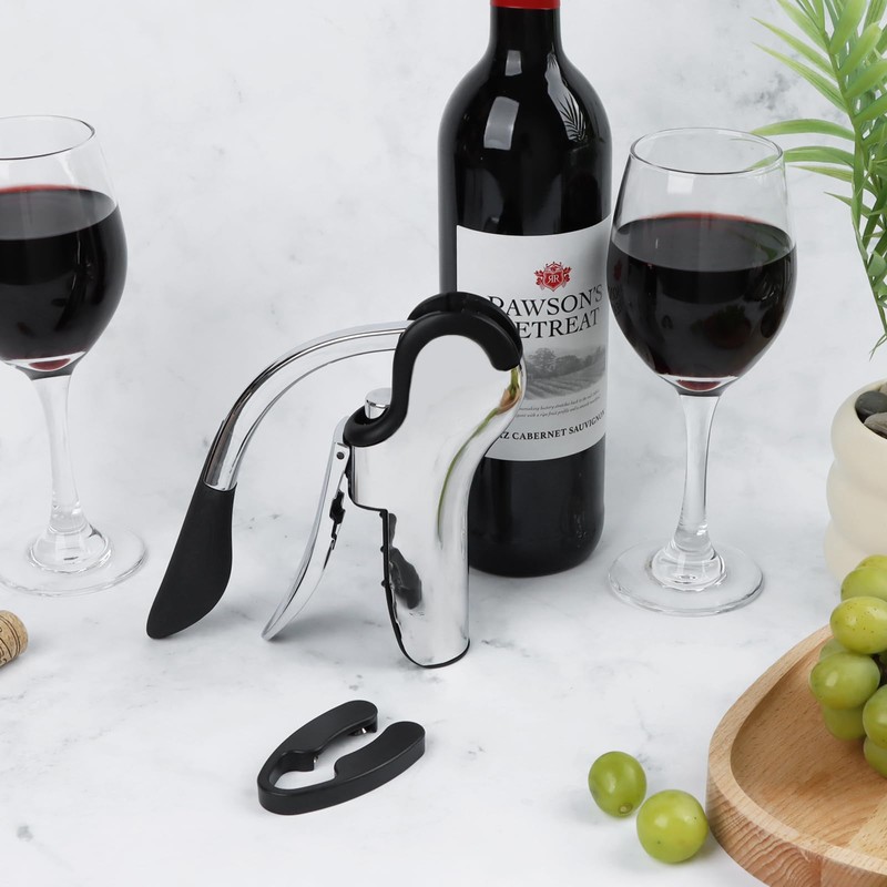 KAYCROWN Stainless Steel Wine Bottle Opener, Vertical Lever Corkscrew with
