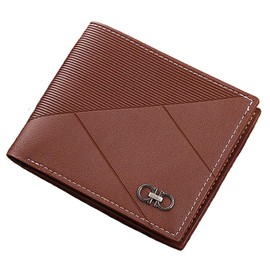 MUFANDUO Slim Wallet for Men with Money Clip, Minimalist Wallet with Zipper, Bifold Mens Wallets with Credit Card Holder, PU Leather Men's Wallet with Coin Purse, Carteras Para Hombres (Brown d)