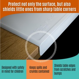 Silicone Craft Mat for Painting, PlayDoh and Art Projects with Angle-Protective Safety Edge – Toddlers & Kids Placemat – Non-Slip & BPA-Free Food Mat – 1.5mm Thick, 24"x16", Cloud Gray