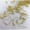 100 pcs Gold Plate Ear Wire French hook Earrings w/Ball
