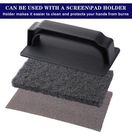 Reallnaive 62 Piece Griddle Cleaning Kit 2 Screen Holder 40 Grill Screens 20 Cleaning Pads Heavy Duty Abrasive Mesh Pads for Flat Tops, Cast Iron, Stainless Steel Griddle Cleaner Accessories Bundle