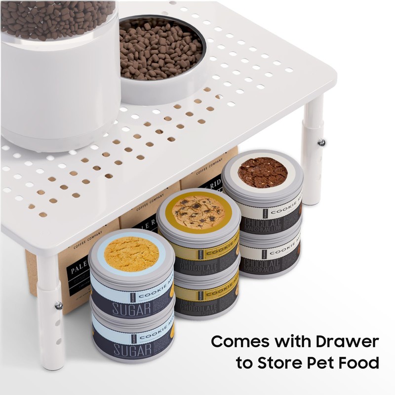 ‌Adjustable Automatic Cat Feeder Stand - Non-Slip Elevated Holder for