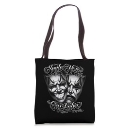 SMILE NOW CRY LATER Masks Clown Payaso Chicano Chola Cholo Tote Bag