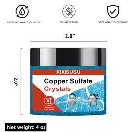 Copper Sulfate Crystals, 99.9% Pure 4 oz Copper Sulfate Powder, Cupric Sulfate, Pentahydrate Crystals, Reagent, Blue Vitriol for Roofs, Pools, Sidewalks