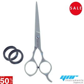 Hairdressing Barber Hair Scissor for Professional Hairdressers Barbers Stainless Steel Hair Cutting Shears - For Salon Barbers, Men, Women, Children and Adults (SILVER 6")