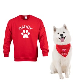 Matching Dog and Owner Sweater Human Bandana Dog Valentines Day Pajamas Pjs For Family Pet Sets With Set Outfit Clothes Dogs Paws Mom Women Bandana Doggy Bandanas Clothing People Gift