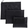 GLOBAL Box Mesh Pouch, Black, Travel Makeup Pouch, Large, Medium,