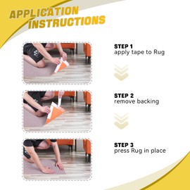 MGBOC Double Sided Carpet Tape,White Rug Tape for Tile Area Rugs Hardwood Floors,Strong Sticky Tape,Removable,No Residue 2" x50yards