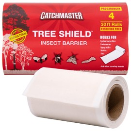 Catchmaster Tree Shield Lantern Fly & Ant Traps Insect Barrier, 4 Rolls 30ft Each, Outdoor Adhesive Crawling Insect Trap to Protect Trees, Fruit & Plants, Pest Control Lawn & Garden