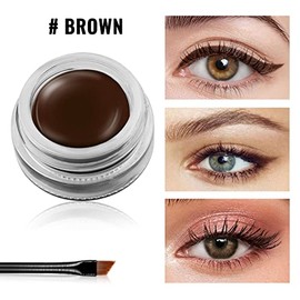 Erinde Delineador De Ojos En Gel Negro, Delineador De Ojos En Crema Con 2 Pinceles Delineadores De Ojos, Resistente Al Agua, De Larga Duración, Altamente Pigmentado, A Prueba De Manchas