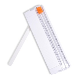 Kokorosa Paper Slicer,A5 Paper Cutter,Potable Mini Paper Trimmer Security Safeguard for Scrapbooking Paper Cardstock Label (White)