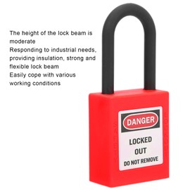 Ejoyous Safety Lockout Padlock, 10 Sets of Safety Padlock 38mm Engineered Security Padlock with 2 Keys Per Lock for Workshop Factory Garage (Red)
