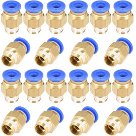 PC6-01 Push to Connect Fittings, 6mm Tube OD x 1/8” G Thread, Straight Pneumatic Quick Fitting Air Line Connector 20Pcs