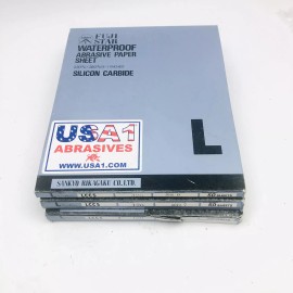 FUJI STAR LOT OF 3 FUJI STAR WATERPROOF ABRASIVE PAPER 50 SHEETS (9X11 INCHES)SILICON CARB
