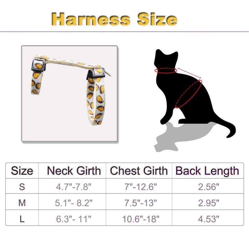 Cat Harness and Leash Set Escape Proof Soft Nylon Adjustable