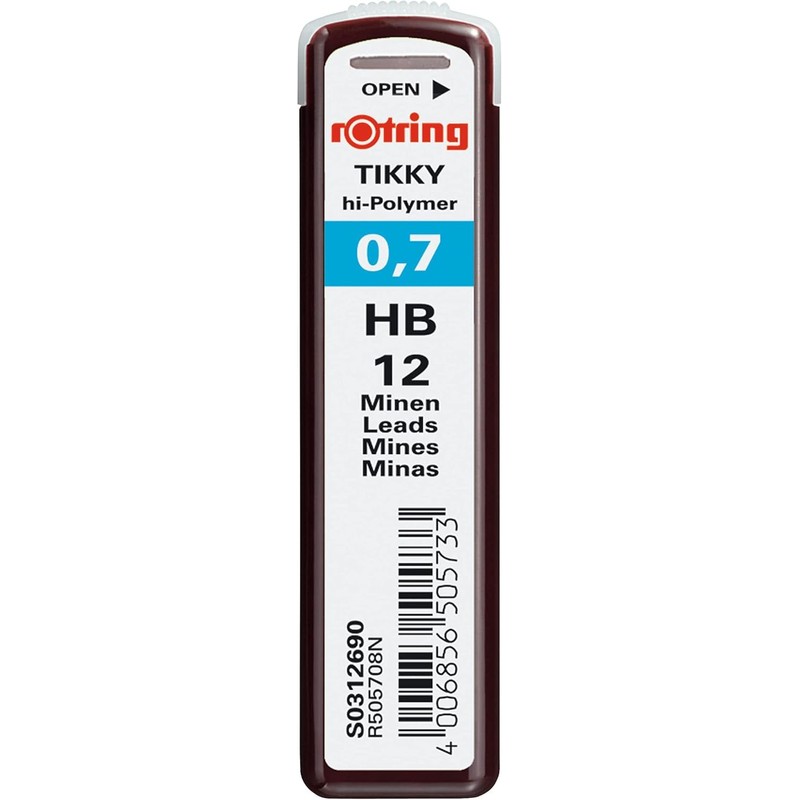 rOtring 800 Mechanical Pencil 0.7mm Black with Extra Tikky Leads
