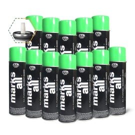 Fox Valley Marks All Utility Marking Paint Spray Can, Lawn Marking Spray Paint, Easy Use Tree Marking Paint,Driveway Paint, Parking Lot Paint & Grass Marking Paint 18 oz (Pack of 12) Green Fluorescent