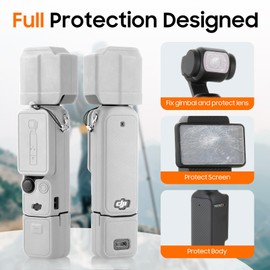 Silicone Cover for osmo Pocket 3,DJI Pocket 3 Lens & Screen Protector,Scratch-Resistant Sleeve Skin Cover,Handheld Gimbal Action Camera Accessories