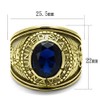 YourJewelleryBox Mens gold navy ring sapphire usa blue signet pinky