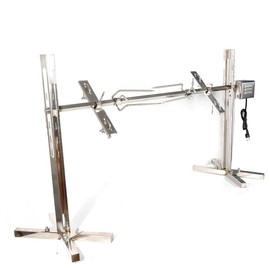 TFCFL 53'' Large BBQ Grill Rotisserie Grill Rotisserie Motor Kit Lamb Pig Goat Charcoal Barbeque Grill Roaster Spit Rotisserie Hog Roasting Machine with Wind Shield Stainless Steel 15W Motor 66lbs Cap