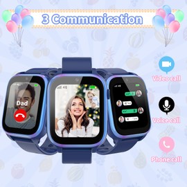 YEDASAH 4G Kids Smart Watch, Video and Phone Call, GPS Location, Smartwatch for Kids, Alarm Clock, Puzzle Game, Calculator, School Mode, Birthday for Girls Boys
