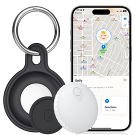 Key Finder Locator with Sound, Tracker for Kids (Only iOS), No Monthly Fee, Bluetooth Tracker Anti-Lost, Compatible with Apple FindMy App, Keychain with Tracking Device for Kids/Bag/Luggage