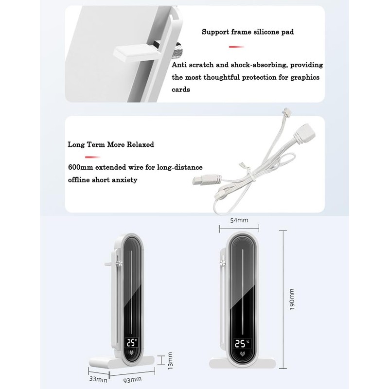 Temperature Displaying GPU Stand ARGB Infinity Graphics Card Support Adjustable