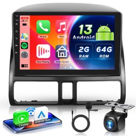 2G+64G Android 13 Car Stereo for Honda CRV 2002-2006 with Wireless Carplay Android Auto, 9 Inch Touch Screen Radio Support GPS/WiFi/Bluetooth/FM/SWC/Backup Camera