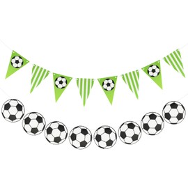Football Banner Football Party Decoration Soccer Pattern Bunting Banner Football Theme Party Supplies for Adult Kids Soccer Fans Birthday Sports Themed Party Decor Y7ZQLQ