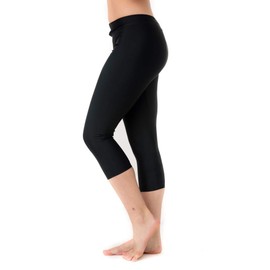 Undercover Waterwear Women’s Swim Leggings Athletic Capris- UV Protection Cover Up Swim Tights- Plus Size Too (Black, 1x-Large)