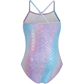 Girls Sparkle Mermaid Swimsuits Sports Bathing Suit One Piece Swimwear for Kids Summer Beach Suit 4 Years