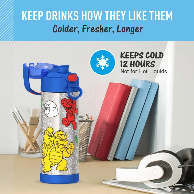 THERMOS FUNTAINER 16 Ounce Stainless Steel Vacuum Insulated Bottle with
