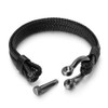 Vxddy Men Bracelet Punk Men's Link Stainless Steel Bracelets Leather