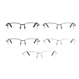 MIRMAXI 5 Pack Multi-Color Blue light Metal Reading Glasses with Spring Hinge (Multi-Color, 1.5, x)