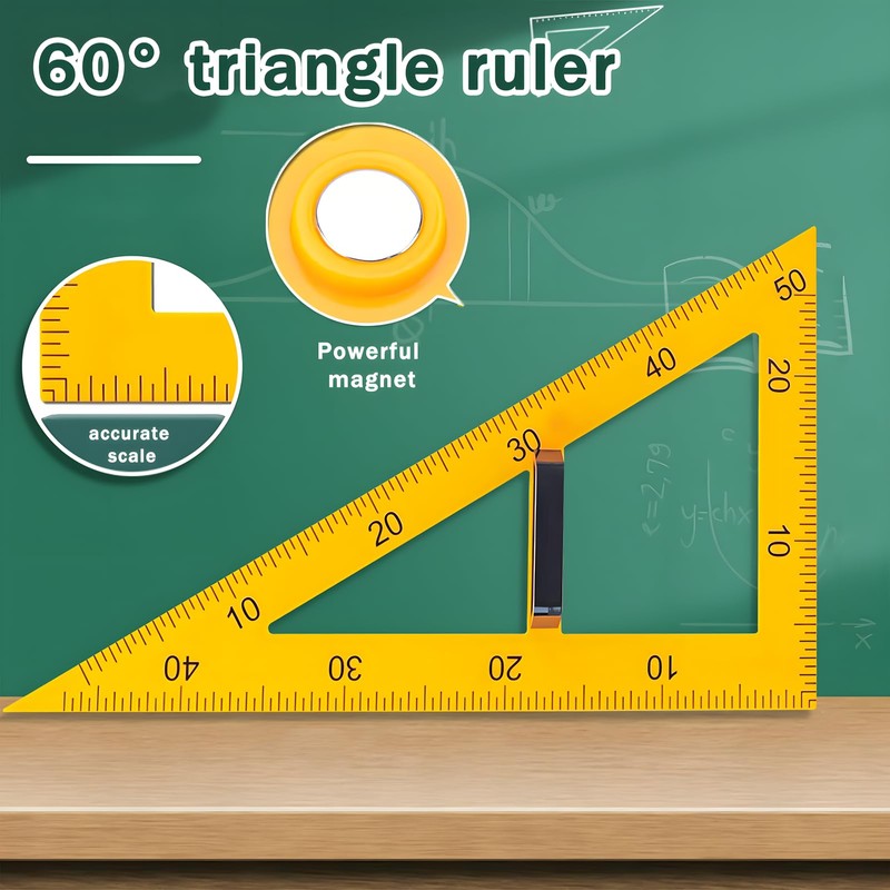 Magnetic Teaching Ruler Set with Multi-Functional Geometry Tools Durable ABS