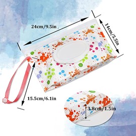 Dispensador de Toallitas HúMedas para BebéS 4pcs, Estuche PortáTil Recargable para Toallitas HúMedas de Viaje, Contenedor de Toallitas HúMedas Impermeable con Cremallera Sellada para Mantener Las Toallitas HúMedas (Flor)