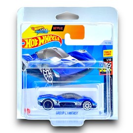 Hot Wheels Group C Fantasy (Blue, Black & White) 1/10 HW Race Day - 2024-74/250 (Short Card) - includes a KLAS Car Keeper Protector Case - HTC74