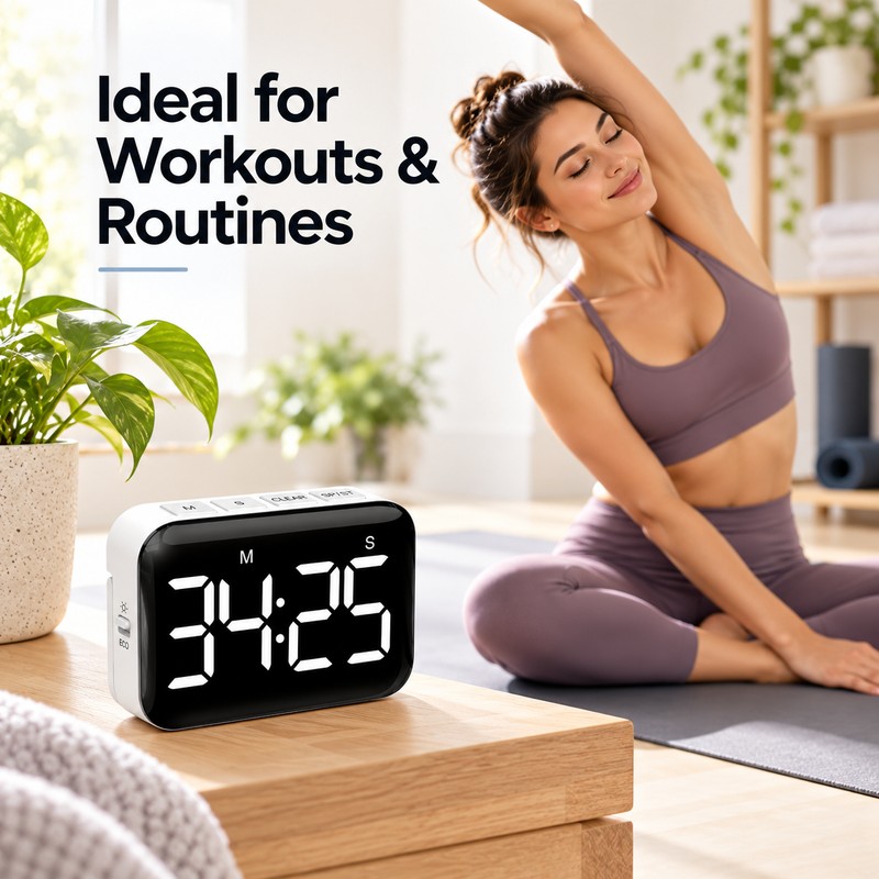 Large LED Digital Kitchen Timer – Magnetic Count Up &