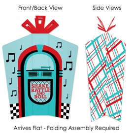 Big Dot of Happiness 50’s Sock Hop - Table Decorations - 1950s Rock N Roll Party Fold and Flare Centerpieces - 10 Count