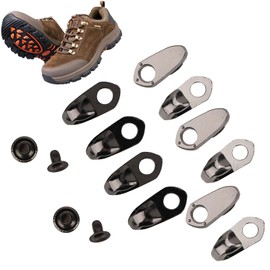 20Set Alloy Boot Lace Hooks Lace Fittings with Rivets Accessories for Camp Hike Climbing Repair Leather Boot Alloy Boot Lace Garment Accessories Craft Collection(#8 (Wrap-around style)