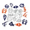 Metal 9pcs Ocean Sea Fish Die Cuts, Animal Crab Conch