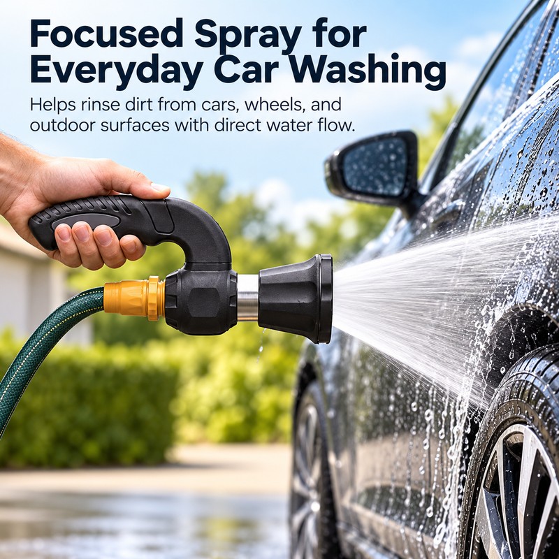 Garden Hose Spray Nozzle for Cleaning – Variable Spray Water