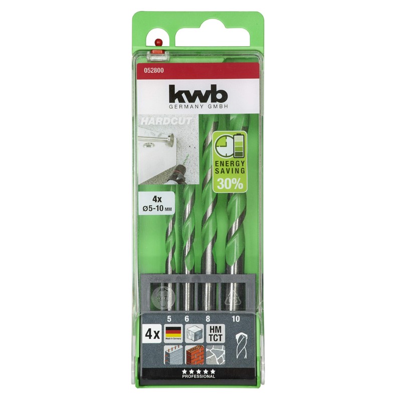 kwb AKKU TOP Hardcut Granite Drill Cassette - 4-Piece Masonry