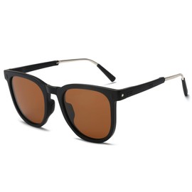 Cyxus 2023 Trendy Folding Sunglasse Women Men UV400 Protection Foldable Sunglasses For Driving Golf Campping Brown.