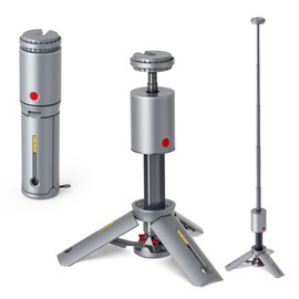 BRIMMEL Telescopic Camping Light - Cordless Dimmable Camping Tent Lamp, 10000mAh Rechargeable Magnetic Lantern IPX6/IPX4 Waterproof, 520LM 3000K/5000K + SOS Mode with Ground Stakes (Gray-Red)