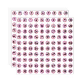 1 Inch Holographic Number Stickers, Glitter Consecutive Number Stickers 1-100, Holographic Self Adhesive Numbered Label use for Inventory, Storage, Organizing-1000 Sheets/Shiny Pink