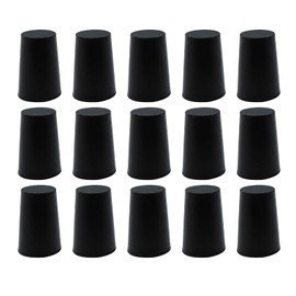 ANMOO 15 Pieces Tapered Plug Bung 18mm to 24mm Solid Test Tube Black Rubber Stoppers for Lab Home